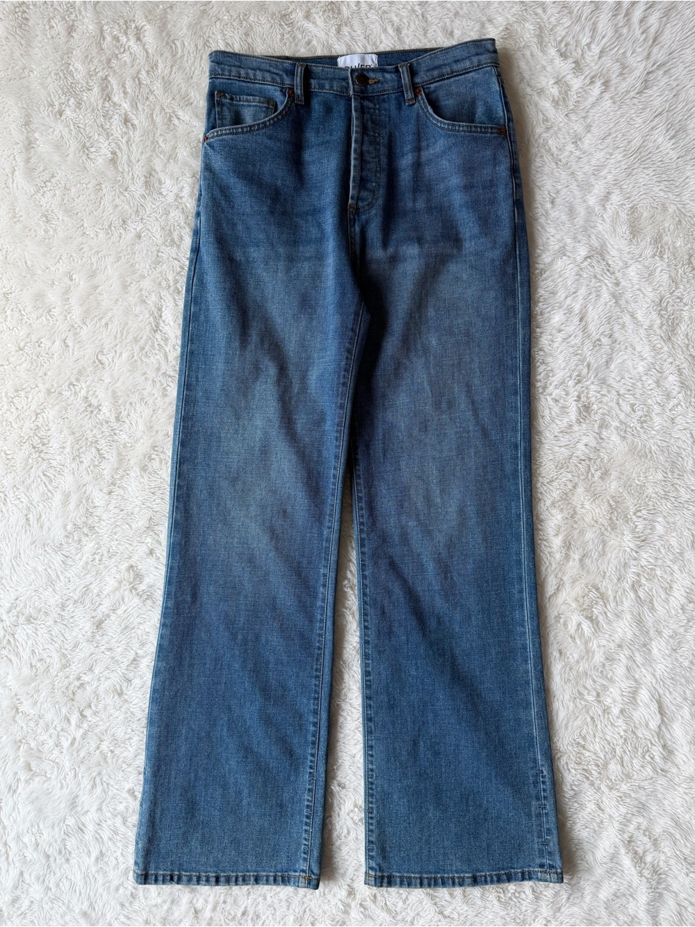 DU/ER Woman Blue Performance High Rise Wide Leg Jeans US29 Classic Contemporary